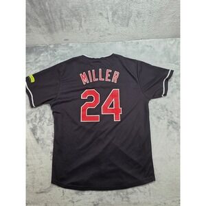 Match-Up Cleveland Indians Miller 24 Baseball Jersey Mens XL Black